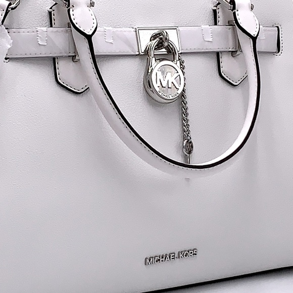 MICHAEL KORS HAMILTON MEDIUM SATCHEL COLOR: OPTIC WHITE NWT - Picture 4 of 16